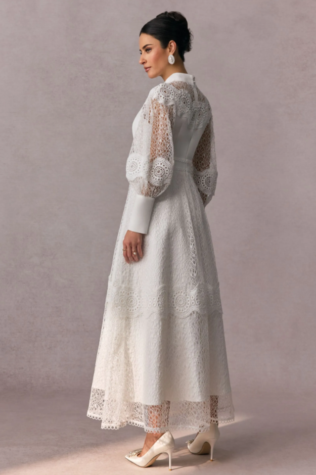 Charlotte Puff Sleeve Lace Maxi Dress | Dress In Beauty