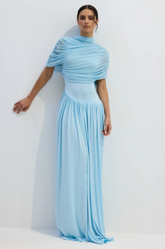 Catherine Asymmetrical Pleated Maxi Dress | Dress In Beauty
