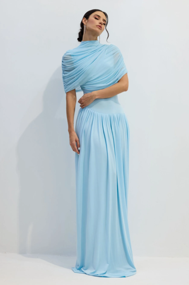 Catherine Asymmetrical Pleated Maxi Dress | Dress In Beauty