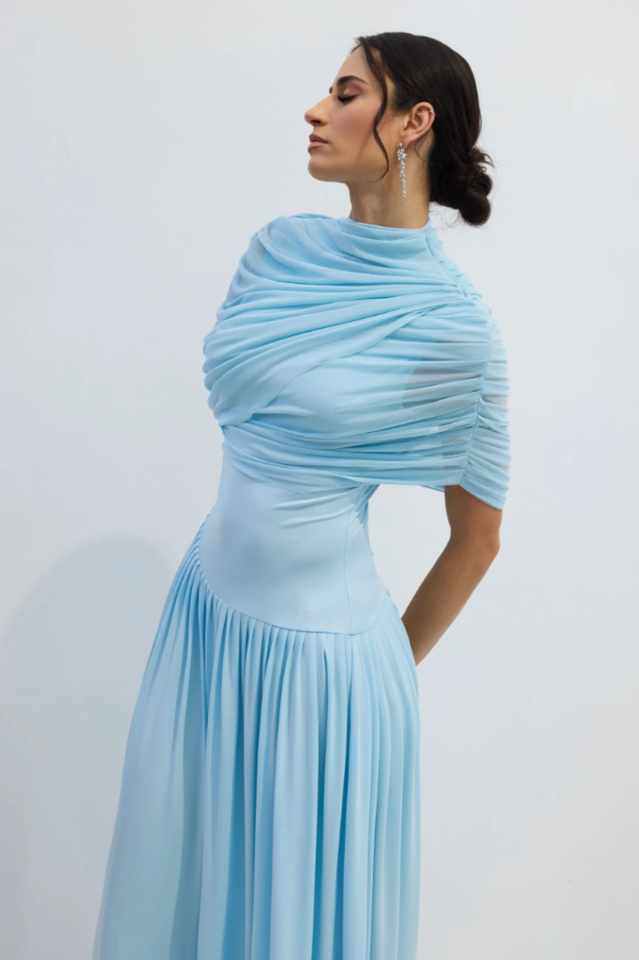 Catherine Asymmetrical Pleated Maxi Dress | Dress In Beauty