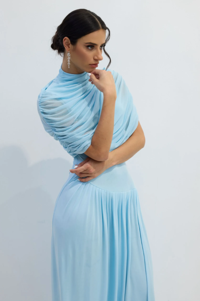 Catherine Asymmetrical Pleated Maxi Dress | Dress In Beauty