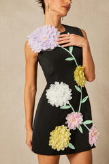 Sibyl Floral Applique Sleeveless Mini Dress | Dress In Beauty