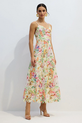 Diana Floral Embroidered Lace Midi Dress | Dress In Beauty