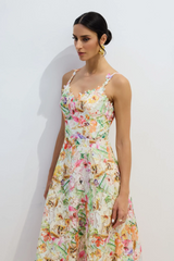 Diana Floral Embroidered Lace Midi Dress | Dress In Beauty