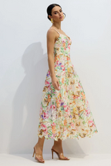 Diana Floral Embroidered Lace Midi Dress | Dress In Beauty