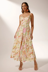 Diana Floral Embroidered Lace Midi Dress | Dress In Beauty