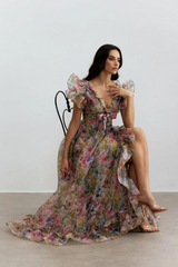 Sarah Ruffle Chiffon Maxi Dress | Dress In Beauty