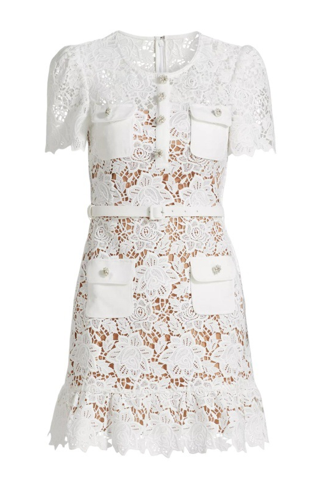 Renata Floral Embroidered Lace Mini Dress | Dress In Beauty