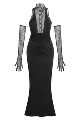 Evelyn Plunging Cowl Lace Bodice Maxi Dress | Dress In Beauty