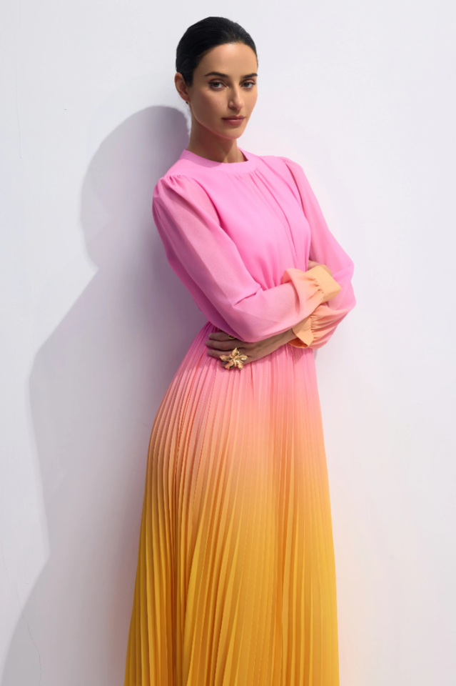 Sandra Long Sleeve Gradient Maxi Dress | Dress In Beauty