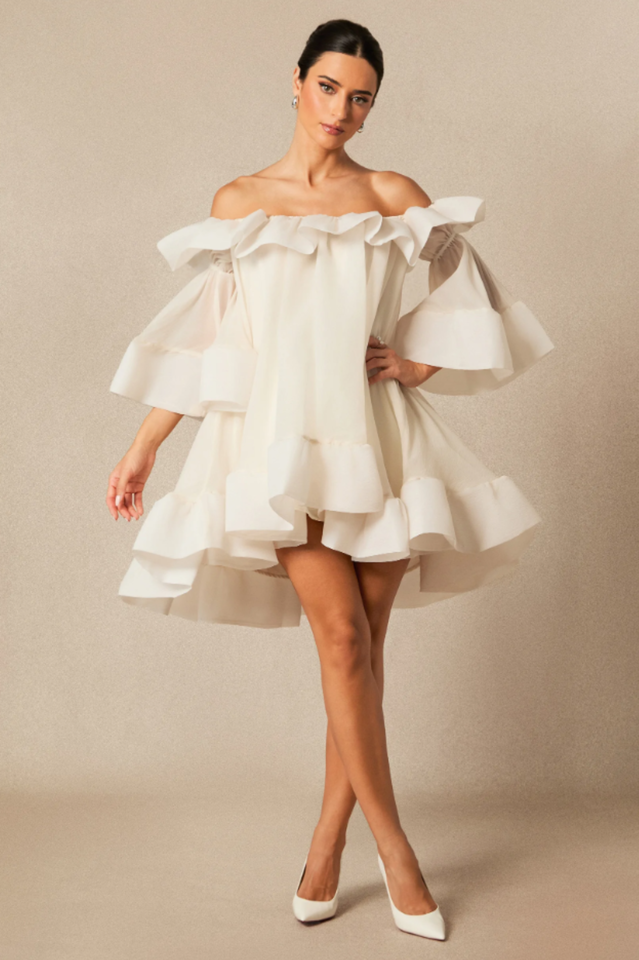 Jessica Off Shoulder Ruffle Mini Dress | Dress In Beauty