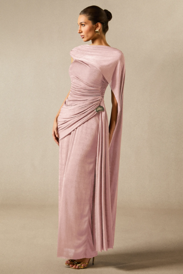 Aubrie Draped Cape Maxi Dress | Dress In Beauty