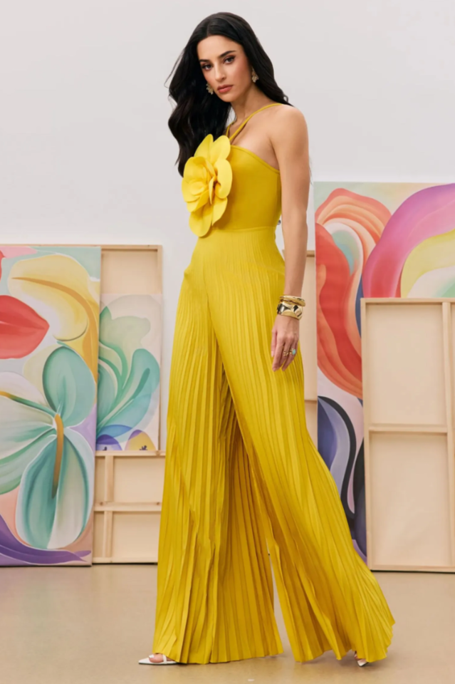 Jessica Flower Applique Pleated Jumpsuit | Dress In Beauty