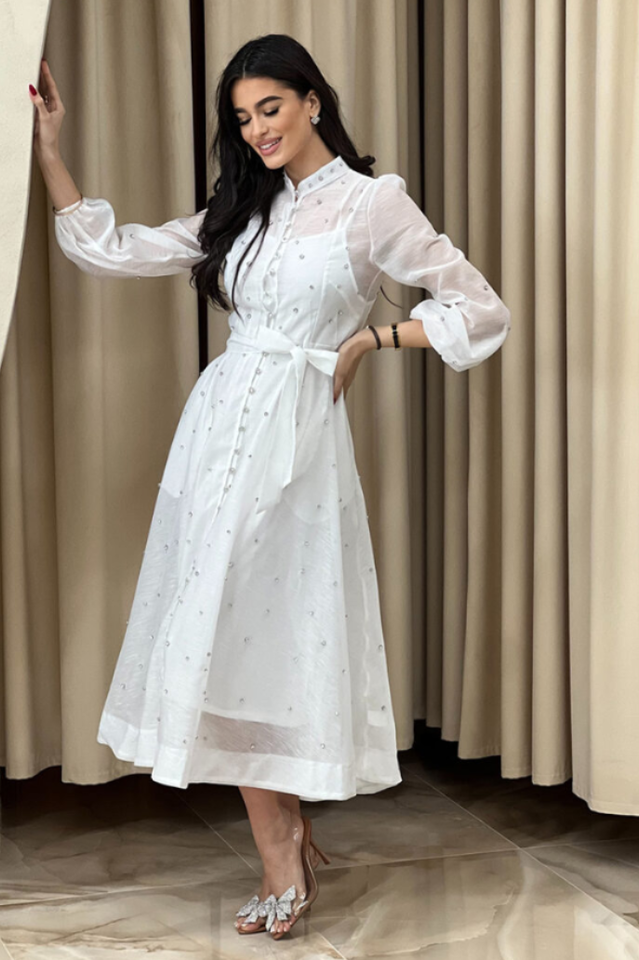 Emelia Crystal Embellished Sheer Maxi Dress | Dress In Beauty