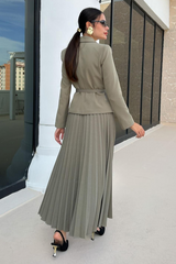 Florence Belted Blazer Pleated Skirt Set | Dress In Beauty
