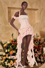 Ivria Halterneck Ruffled Draped Dress | Dress In Beauty