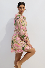 Lara Floral Applique Mini Dress | Dress In Beauty