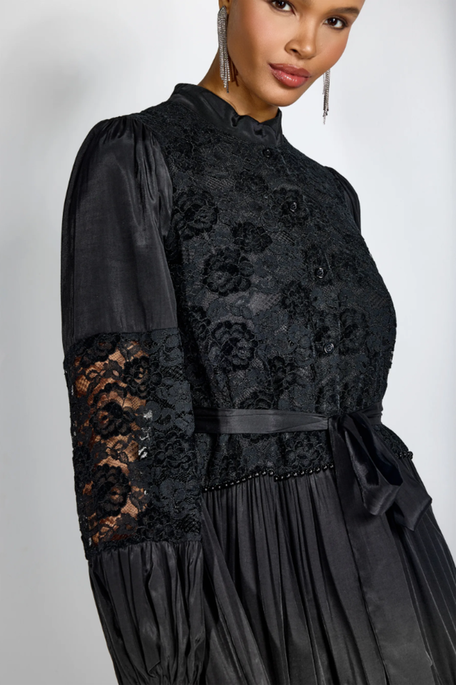 Quenna Lace Panel Midi Dress | Dress In Beauty