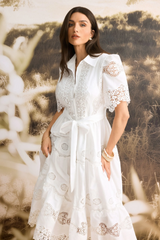 Ella Embroidered Lace Midi Dress | Dress In Beauty