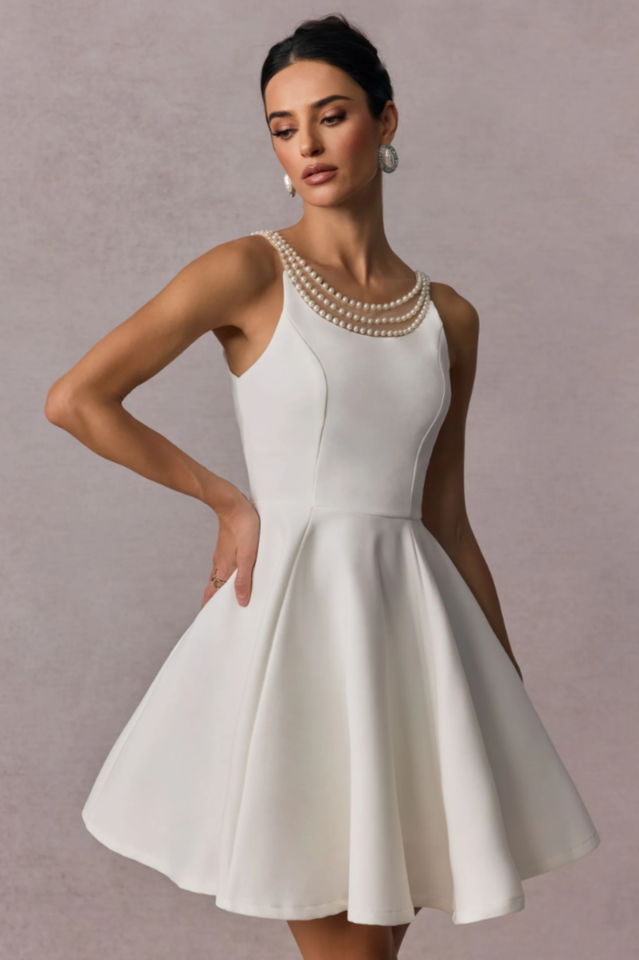 Esther Pearl Embelished Open Back Mini Dress | Dress In Beauty