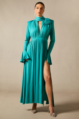 Yedda Flower Trimmed Pleated Maxi Dress | Dress In Beauty