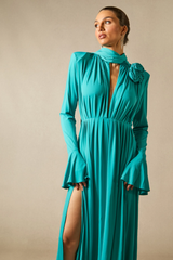 Yedda Flower Trimmed Pleated Maxi Dress | Dress In Beauty