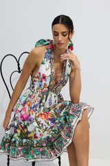 Alice Floral Print Halter Neck Mini Dress | Dress In Beauty