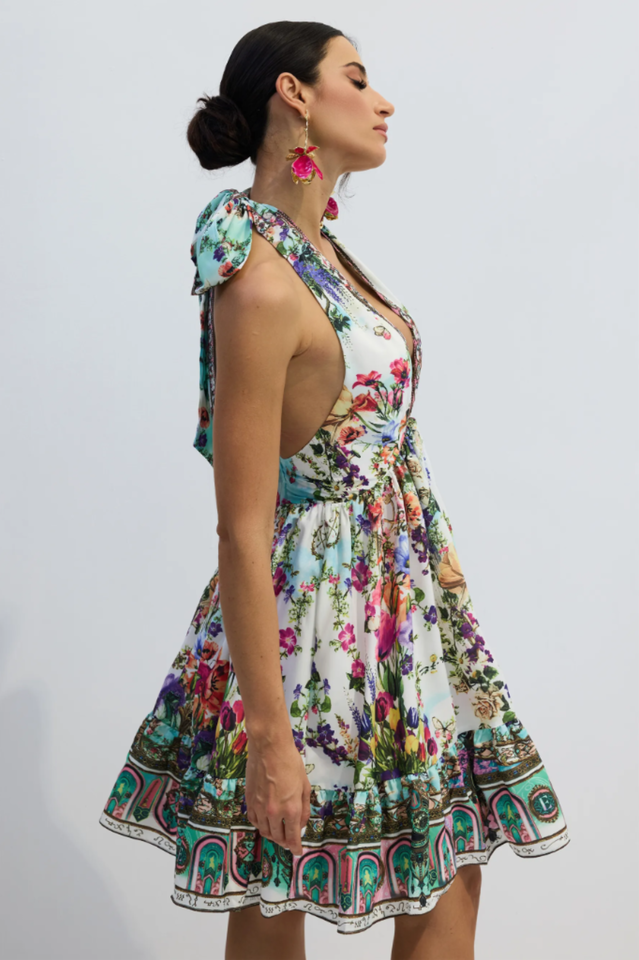 Alice Floral Print Halter Neck Mini Dress | Dress In Beauty