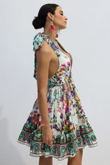 Alice Floral Print Halter Neck Mini Dress | Dress In Beauty