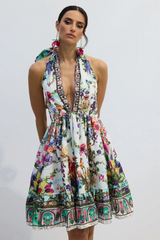 Alice Floral Print Halter Neck Mini Dress | Dress In Beauty