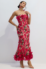 Gloria Floral Embroidery Strapless Maxi Dress | Dress In Beauty