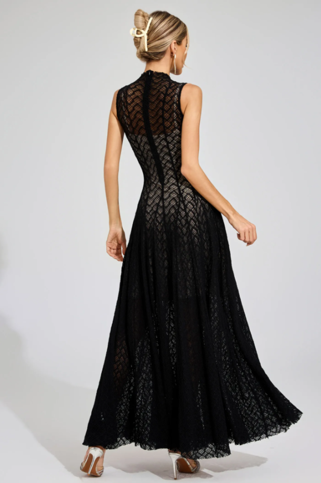 Lucas Black Lace Sleeveless Dress | Dress In Beauty