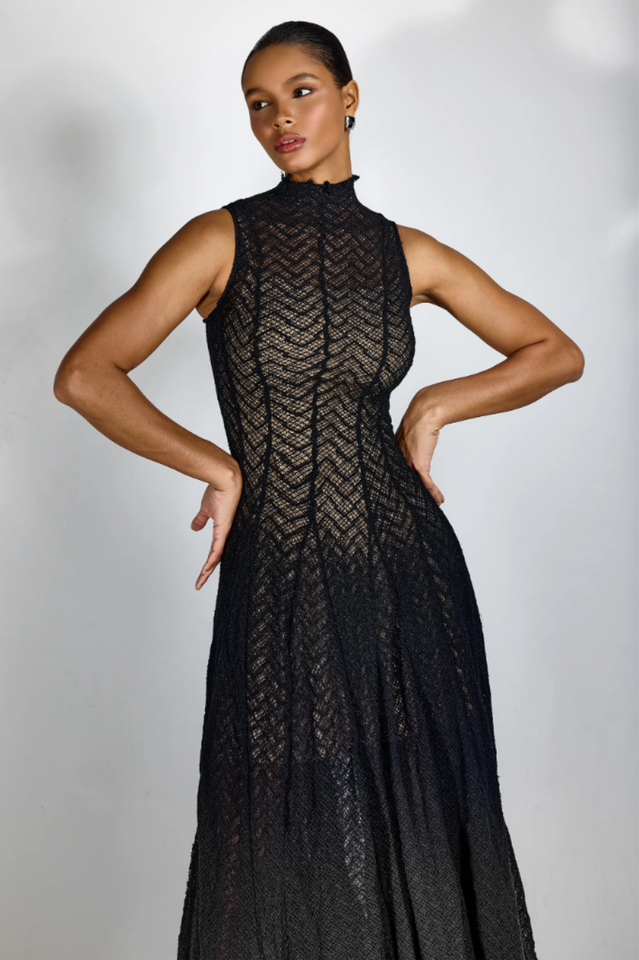 Lucas Black Lace Sleeveless Dress | Dress In Beauty