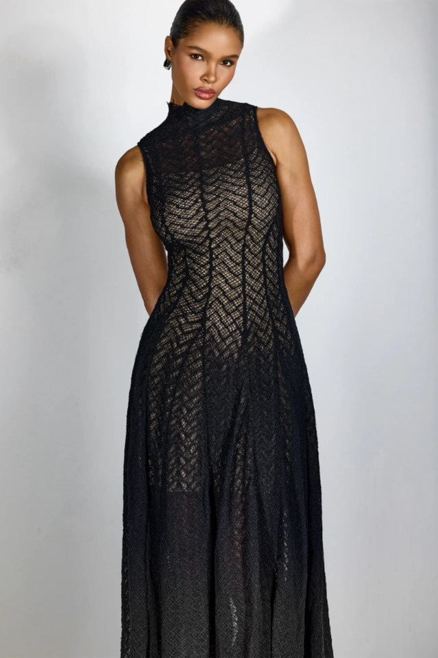 Lucas Black Lace Sleeveless Dress | Dress In Beauty