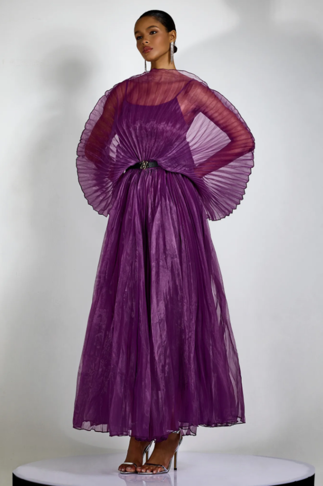 Amanda Semi-sheer Pleated Maxi Dress | Dress In Beauty