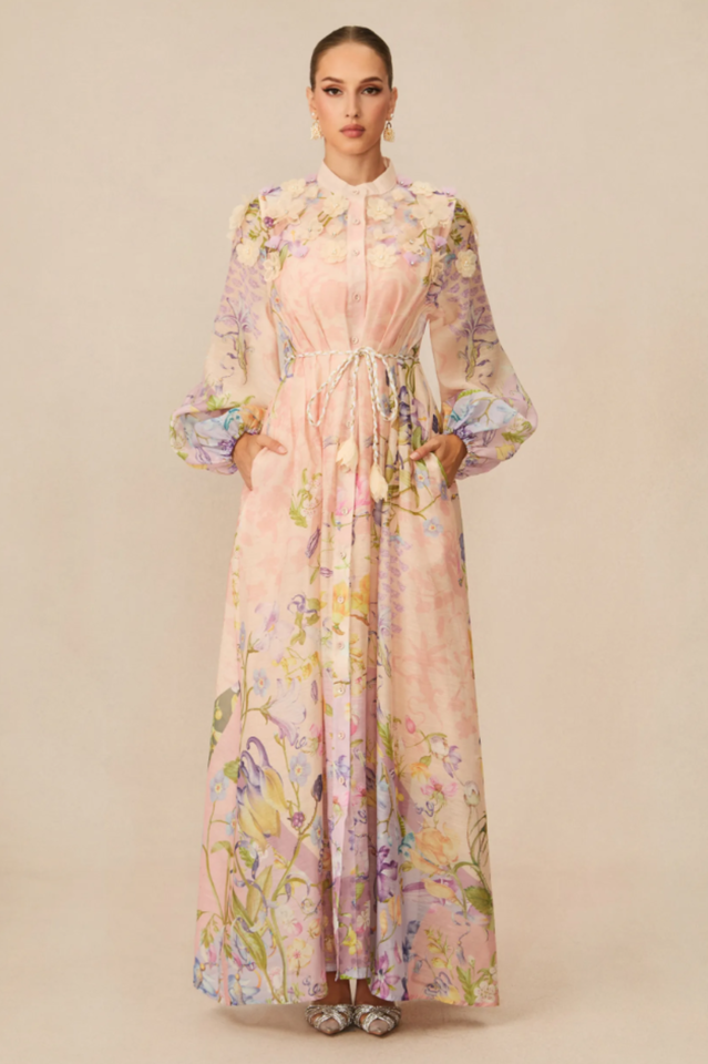 Raina Floral Print Puff Sleeve Maxi Dress | Dress In Beauty