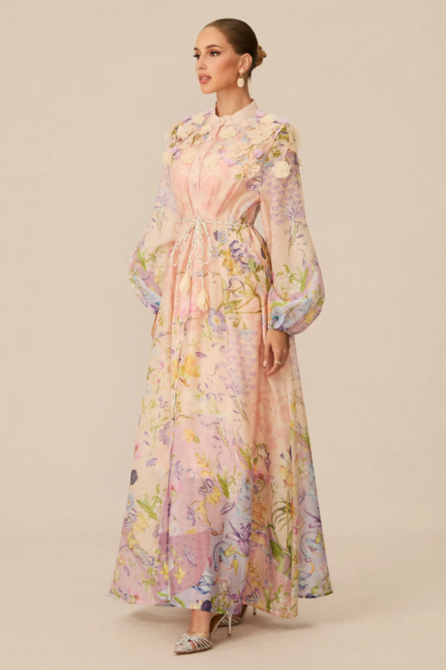 Raina Floral Print Puff Sleeve Maxi Dress | Dress In Beauty