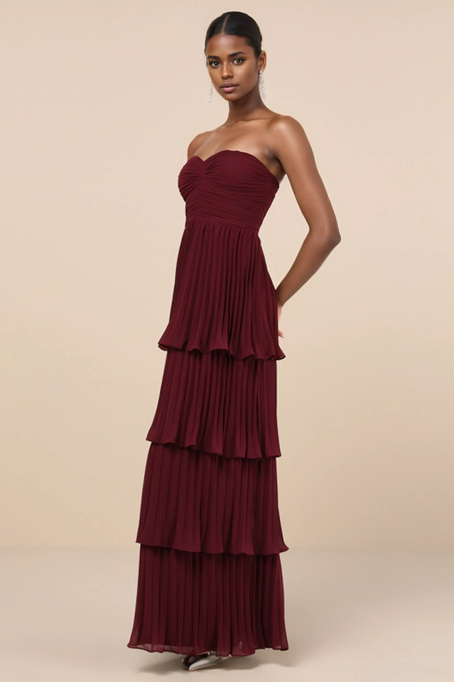 Anastasia Strapless Tiered Chiffon Maxi Dress | Dress In Beauty