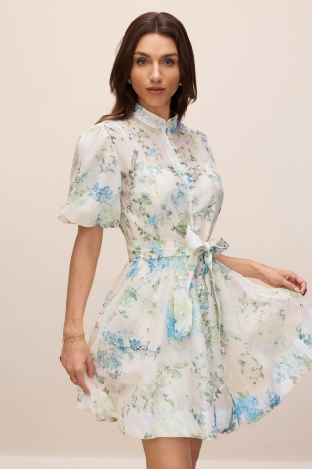 Caroline Floral Print Mini Dress | Dress In Beauty
