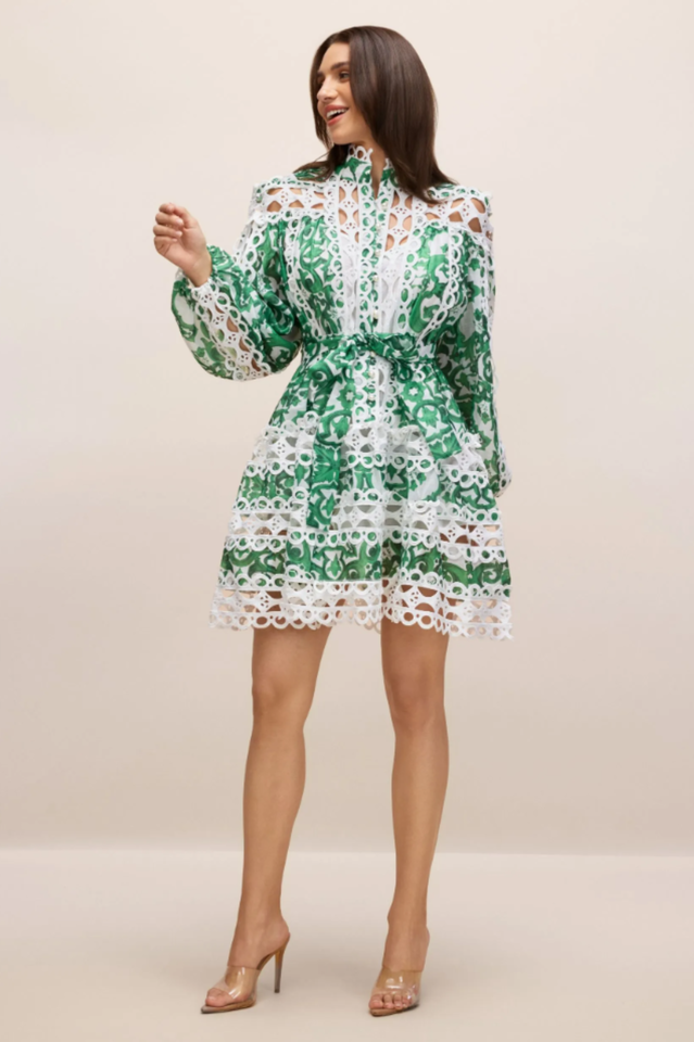 Georgia Printed Hollow Out Mini Dress | Dress In Beauty