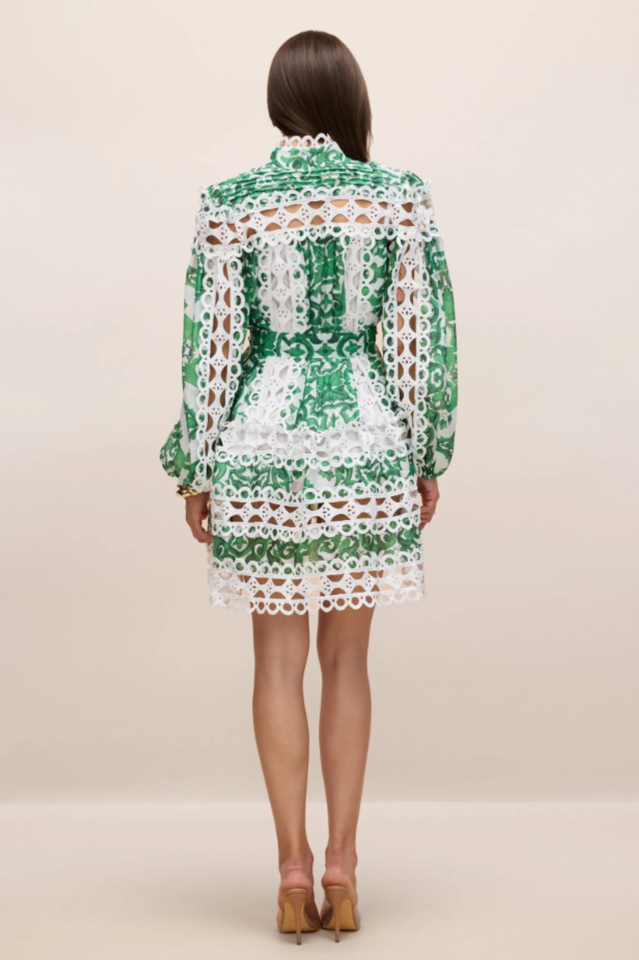 Georgia Printed Hollow Out Mini Dress | Dress In Beauty