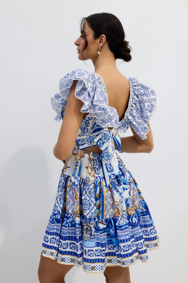 Kyla Printed Plunge Neck Mini Dress | Dress In Beauty