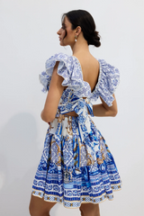 Kyla Printed Plunge Neck Mini Dress | Dress In Beauty