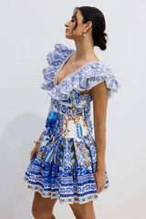 Kyla Printed Plunge Neck Mini Dress | Dress In Beauty