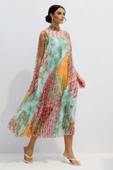 Martha Print Sleeveless Pleated Midi Dress | Dress In Beauty