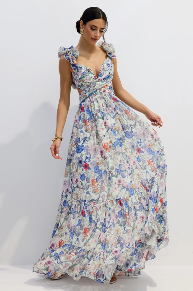 Marissa Cut Out Ruffle Maxi Dress | Dress In Beauty