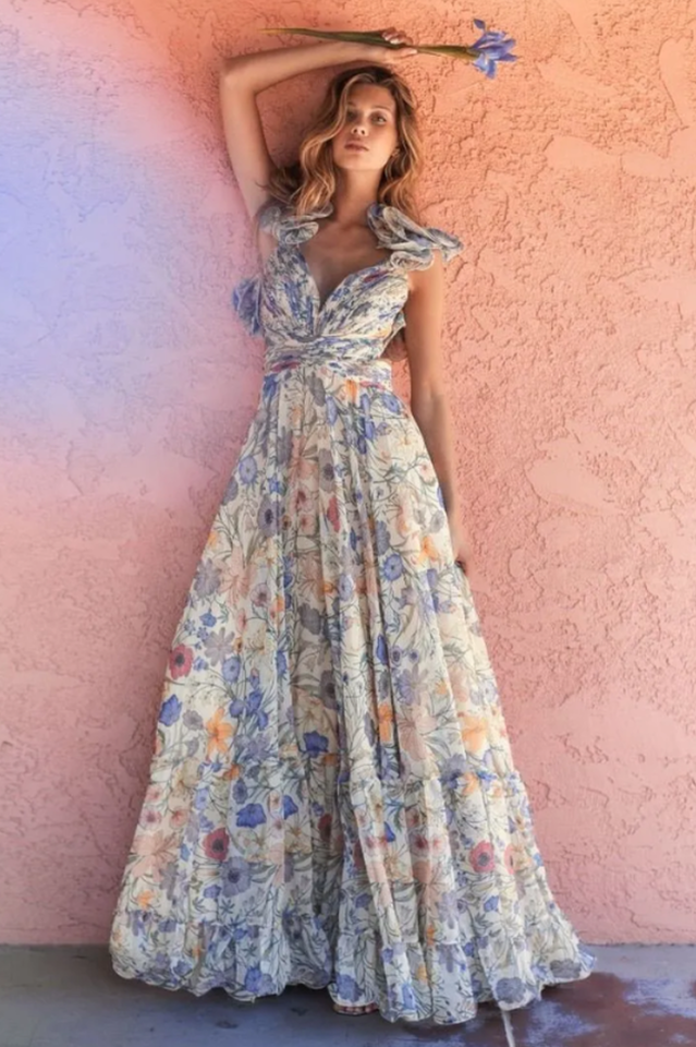 Marissa Cut Out Ruffle Maxi Dress | Dress In Beauty