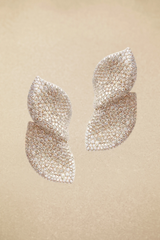 Diamond Leaf Shape Earrings & Ring Set | Dress In Beauty