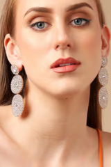 Mina Round Long Drop Earrings