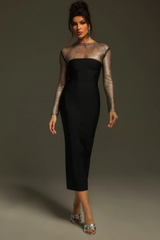 Emmi Long Sleeve Bandage Midi Dress | Dress In Beauty